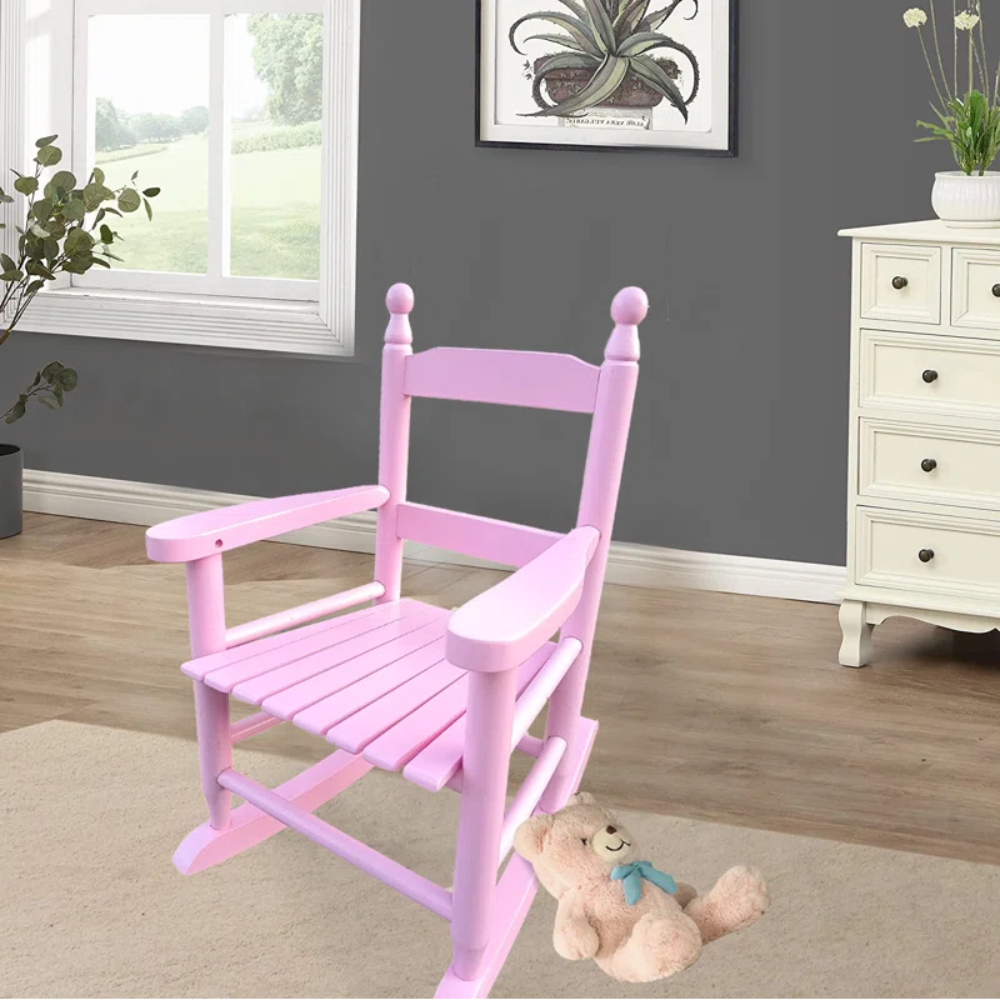 Light Pink Kids' Rocking Chair Indoor Outdoor_3