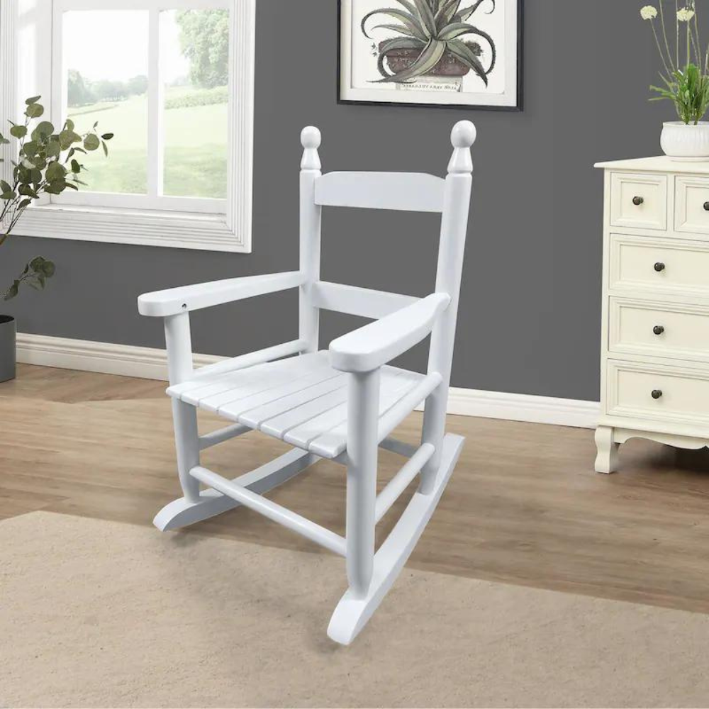 Indoor Outdoor Kids' White Rocking Chair_0