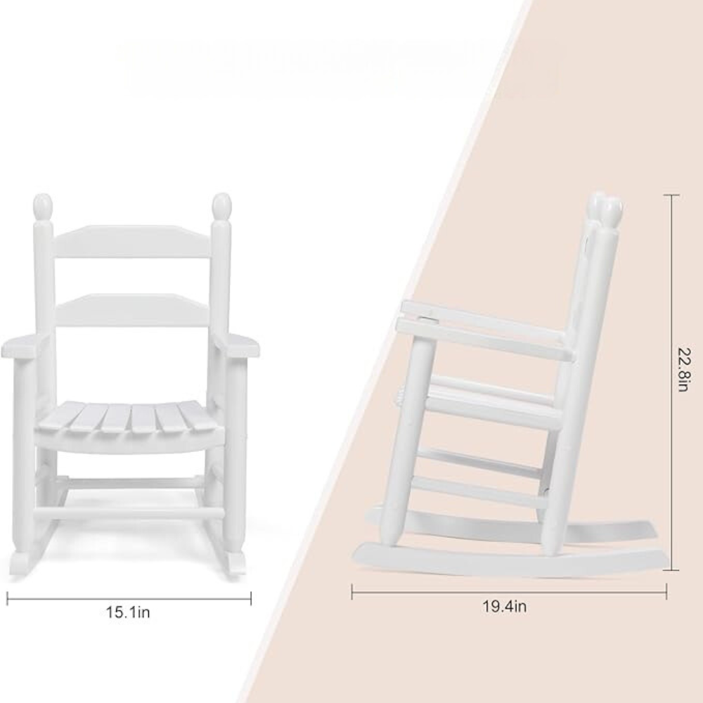 Indoor Outdoor Kids' White Rocking Chair_5