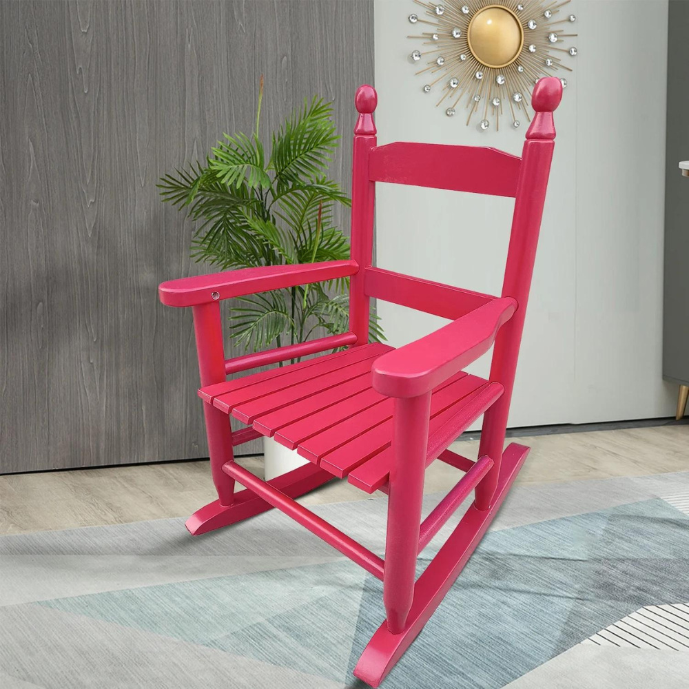 Rose Red Children's Rocking Chair_1