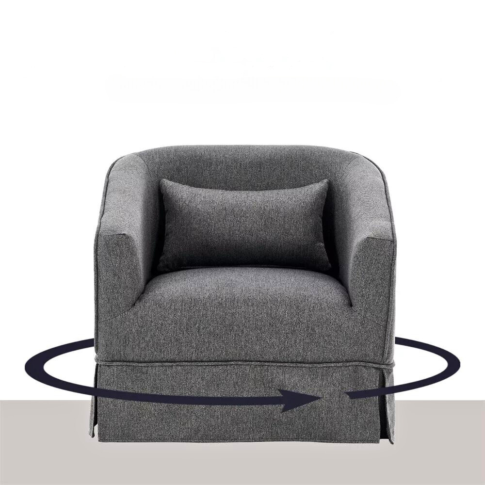 Comfy Round Swivel Barrel Chair with Ottoman_4