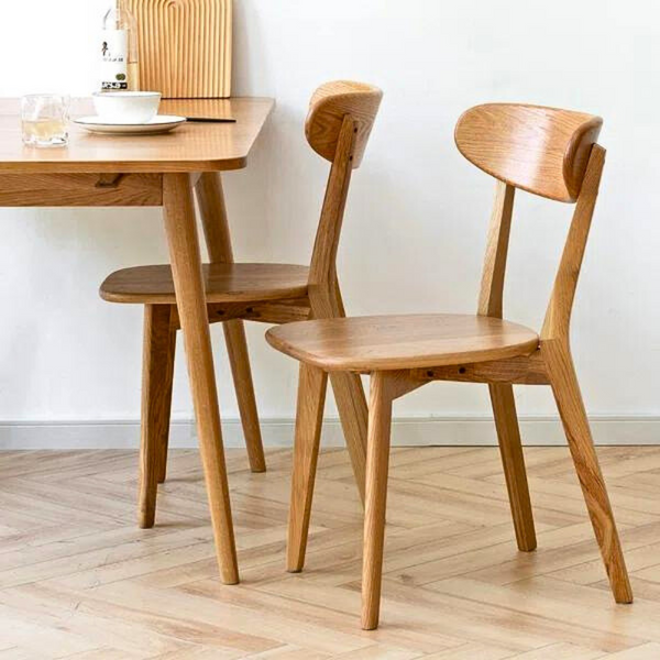 Premium Oak Wooden Dining Chair with Natural Finish_0