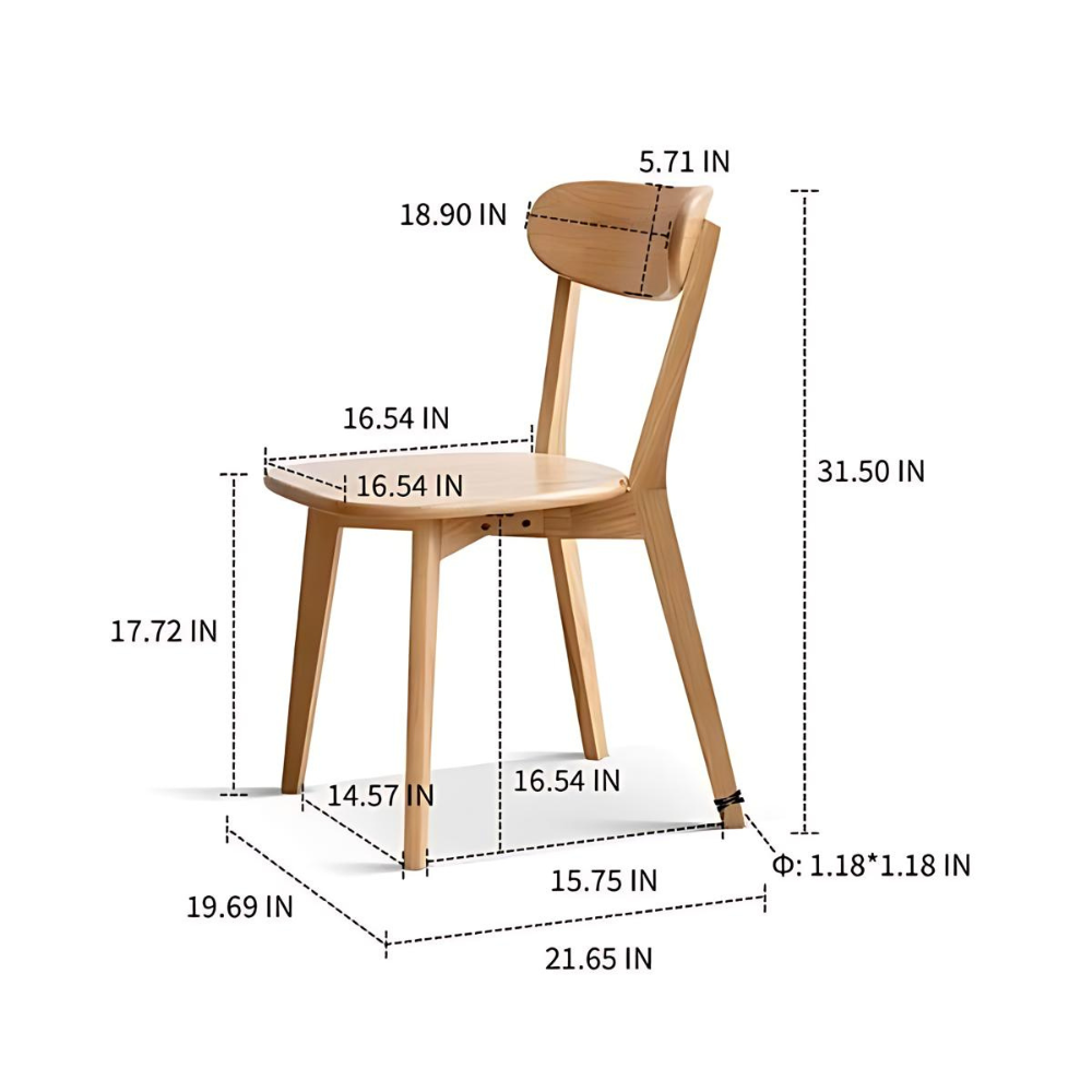 Premium Oak Wooden Dining Chair with Natural Finish_6