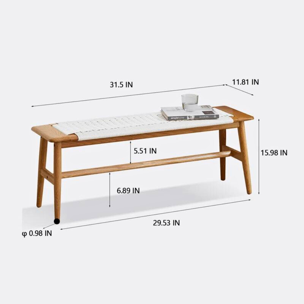 Modern Natural Oak Wood Dining Bench for Elegant Room Décor_6