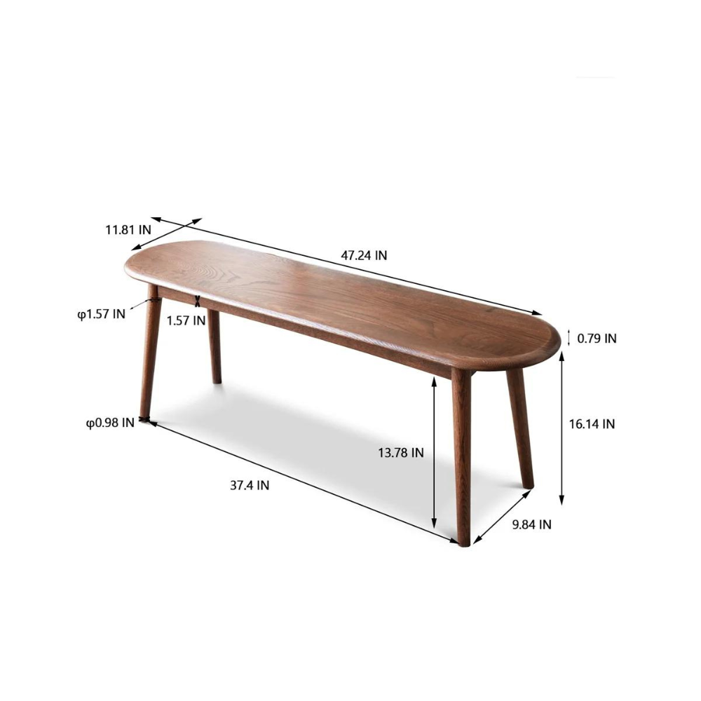 Premium Natural Oak Wood Dining Bench_5