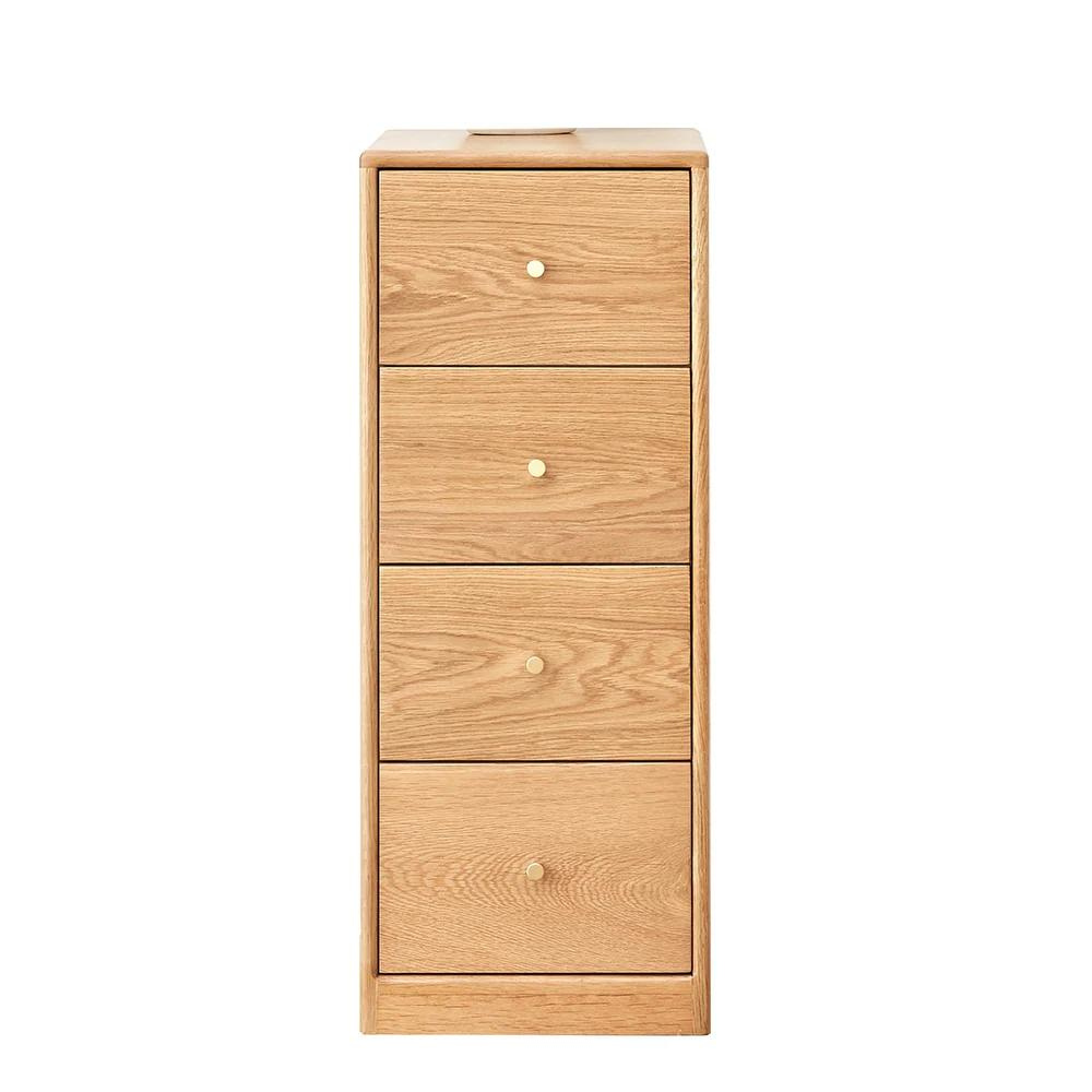 Four-Drawer Solid Oak Bedside Table_4