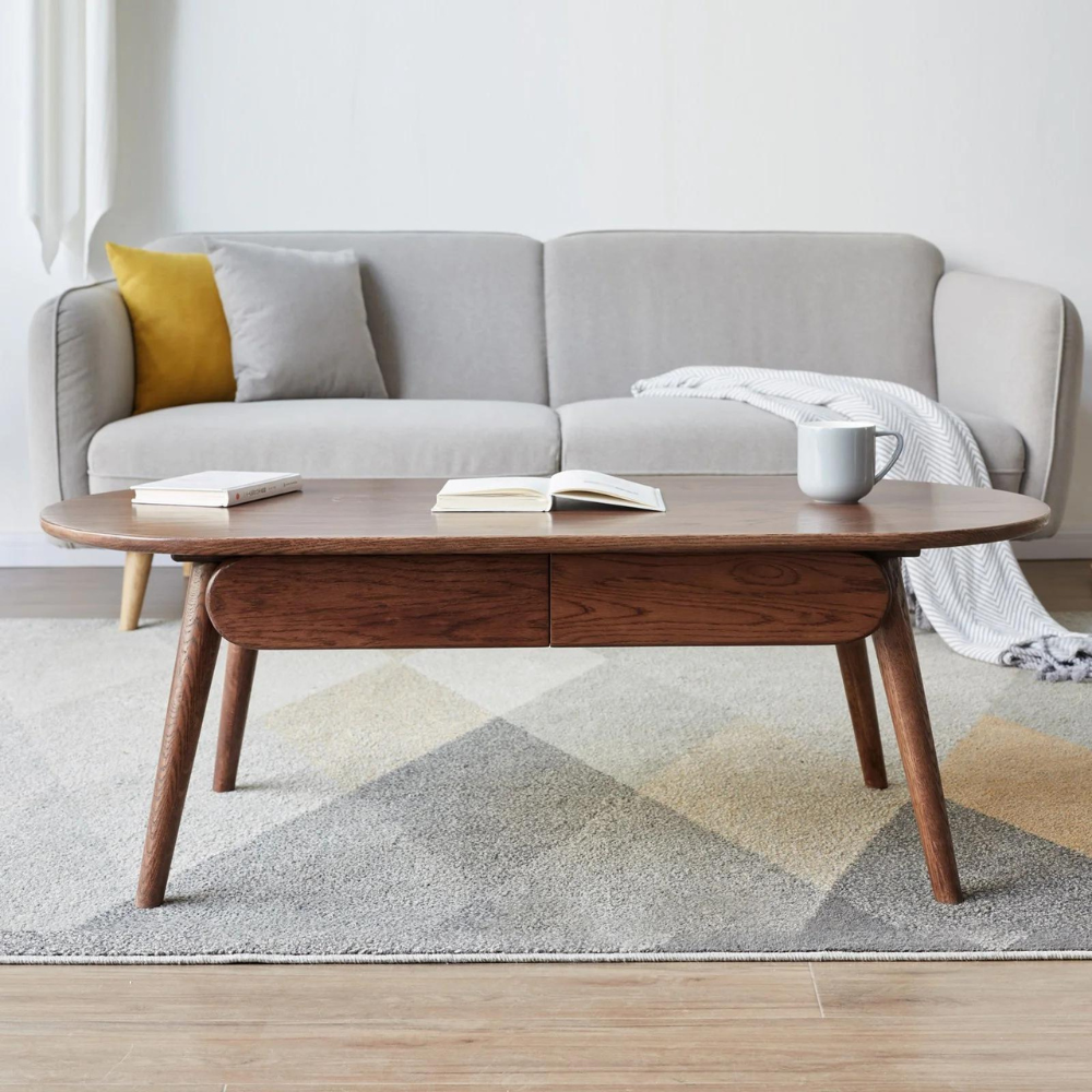 Solid Wood Capsule Centre Table with Drawers_3