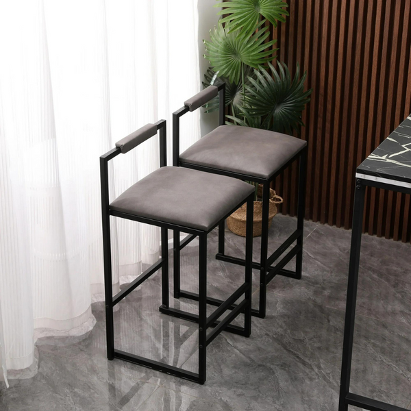 Set of 2 Modern Counter Height Barstools with Armless Design_0