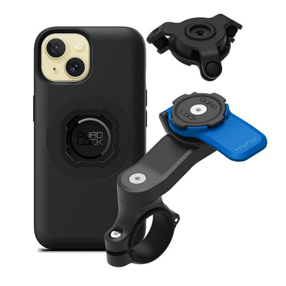 Quad Lock Motorcycle Handlebar Mount Kit with Vibration Dampener and MAG Phone Case for iPhone 17 Pro Max