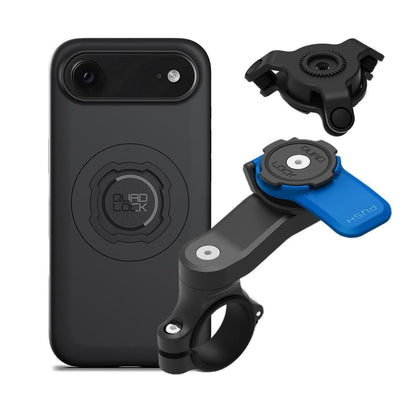 Quad Lock Motorcycle Handlebar Mount Kit with Vibration Dampener and MAG Phone Case for iPhone 17 Pro Max