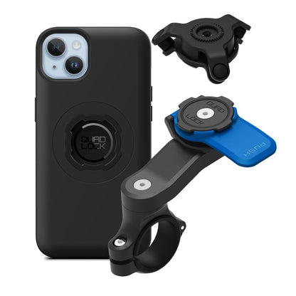 Quad Lock Motorcycle Handlebar Mount Kit with Vibration Dampener and MAG Phone Case for iPhone 17 Pro Max