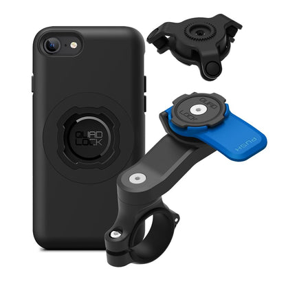 Quad Lock Motorcycle Handlebar Mount Kit with Vibration Dampener and MAG Phone Case for iPhone 17 Pro Max