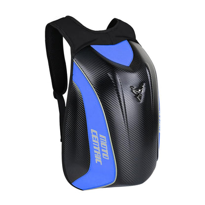 Motorcycle Backpack Waterproof Large Capacity Carbon Fiber Rider Backpack Hard Shell Reflective Motorbike Travel Suitcase Light Version (Black)