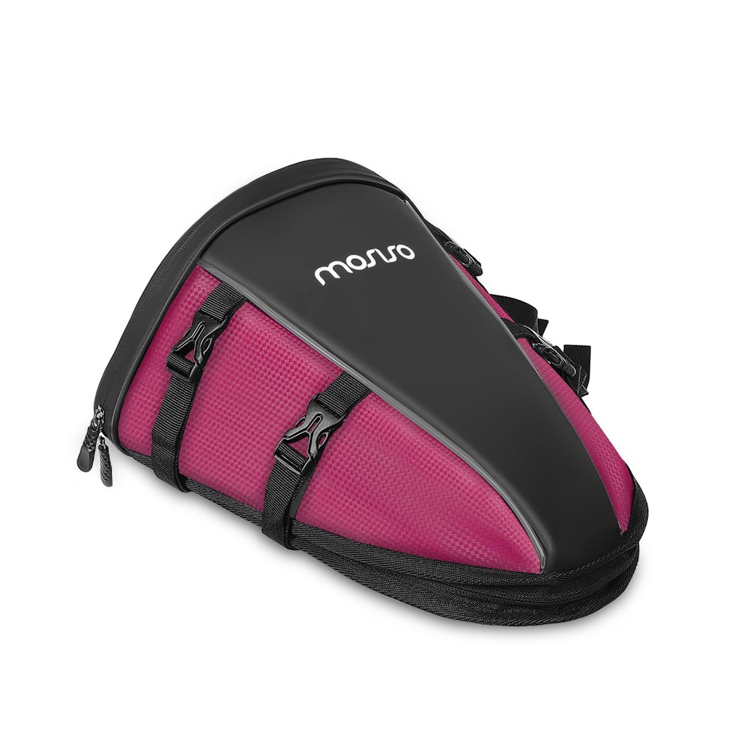 MOSISO Motorcycle Tail Bag Multifunctional Waterproof Polyester Storage Saddle Bag, 10L Outdoor Sports Motorbike Rear Seat Light Tank Handbag Tool Carry Pouch with Shoulder Strap, Black