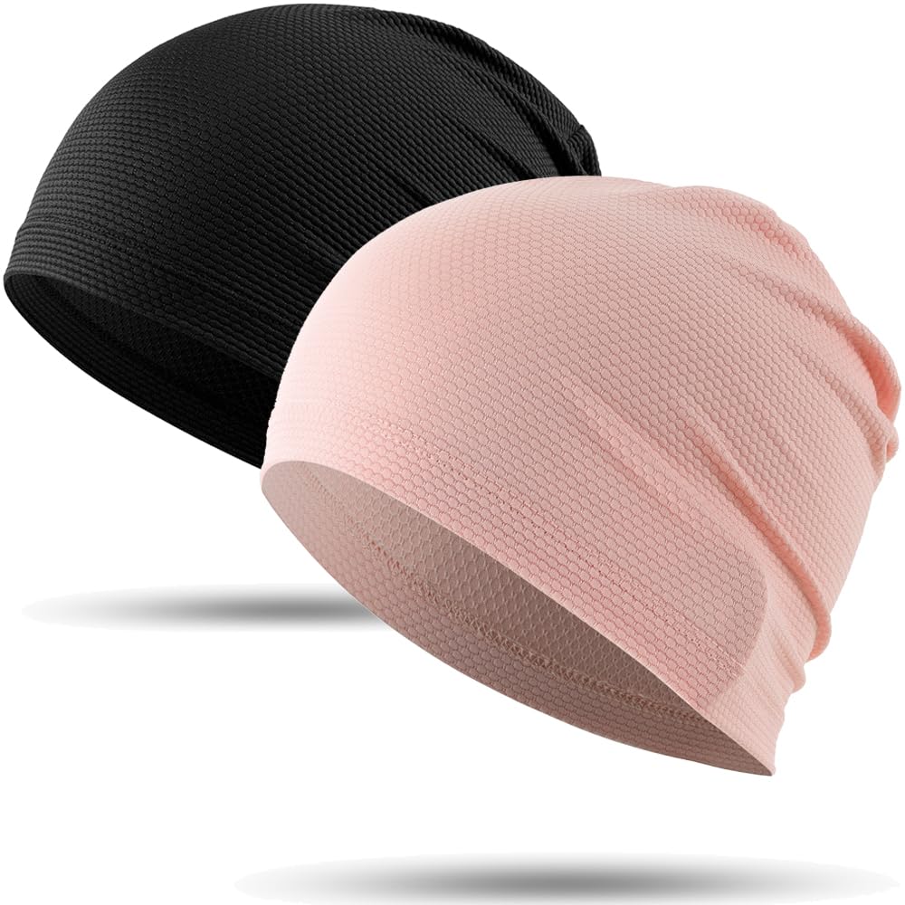 WTACTFUL 1Pack / 2 Pack Cooling Skull Caps for Men & Women - Breathable 3D Mesh Running Caps for Cycling, Gym & Summer