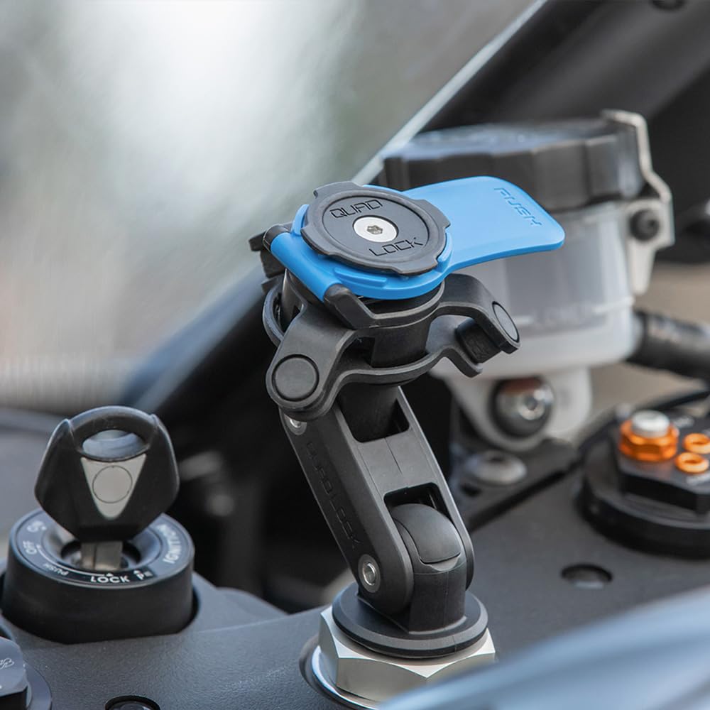 Quad Lock Motorcycle Handlebar Mount Kit with Vibration Dampener and MAG Phone Case for iPhone 17 Pro Max