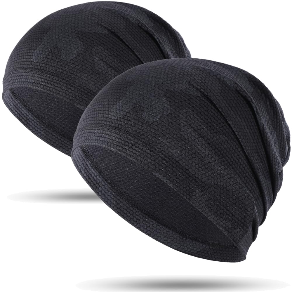 WTACTFUL 1Pack / 2 Pack Cooling Skull Caps for Men & Women - Breathable 3D Mesh Running Caps for Cycling, Gym & Summer