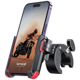 Lamicall Motorcycle Phone Mount Holder - [Camera Friendly] [1s Lock] Bike Phone Holder Handlebar Clamp, Bicycle Scooter Phone Clip, Gifts for iPhone 17, 16, 15 Pro Max, Galaxy S25 Ultra, 4.7-7" Phones