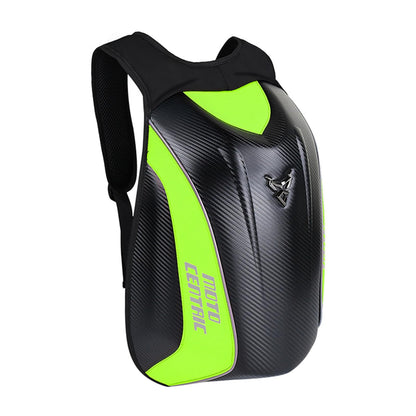 Motorcycle Backpack Waterproof Large Capacity Carbon Fiber Rider Backpack Hard Shell Reflective Motorbike Travel Suitcase Light Version (Black)