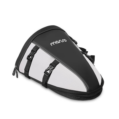 MOSISO Motorcycle Tail Bag Multifunctional Waterproof Polyester Storage Saddle Bag, 10L Outdoor Sports Motorbike Rear Seat Light Tank Handbag Tool Carry Pouch with Shoulder Strap, Black