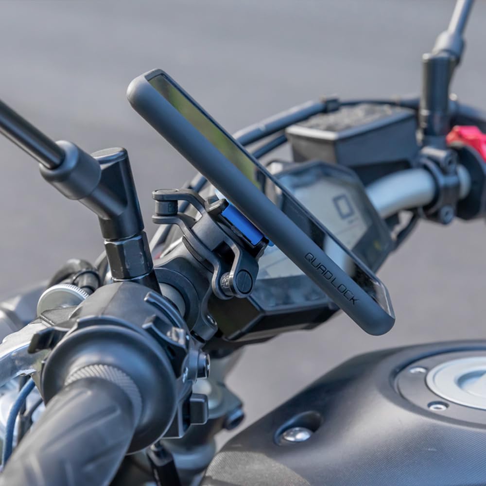 Quad Lock Motorcycle Handlebar Mount Kit with Vibration Dampener and MAG Phone Case for iPhone 17 Pro Max