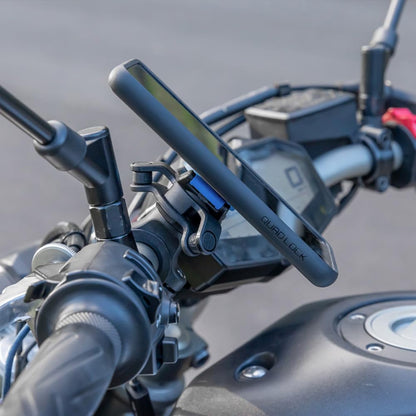 Quad Lock Motorcycle Handlebar Mount Kit with Vibration Dampener and MAG Phone Case for iPhone 17 Pro Max