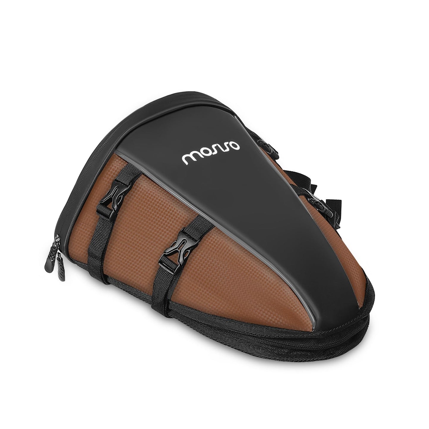 MOSISO Motorcycle Tail Bag Multifunctional Waterproof Polyester Storage Saddle Bag, 10L Outdoor Sports Motorbike Rear Seat Light Tank Handbag Tool Carry Pouch with Shoulder Strap, Black