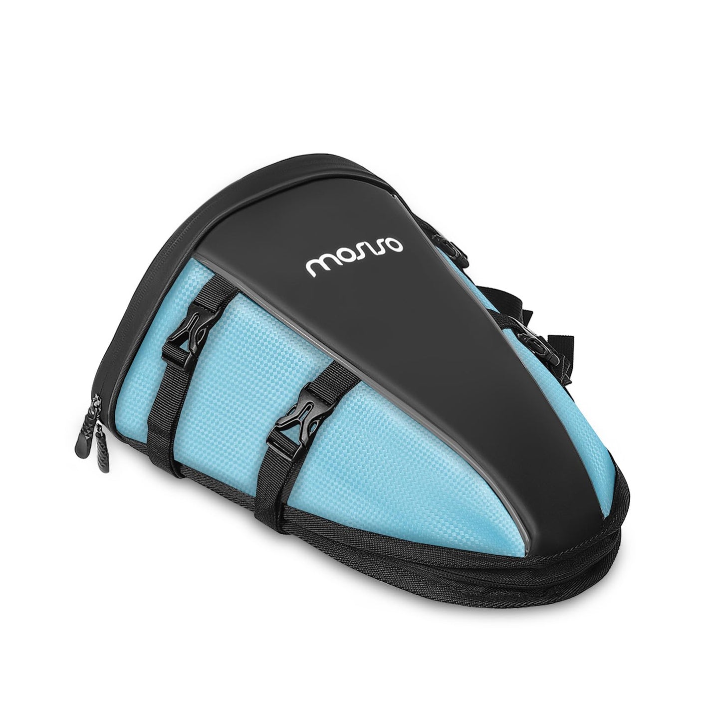 MOSISO Motorcycle Tail Bag Multifunctional Waterproof Polyester Storage Saddle Bag, 10L Outdoor Sports Motorbike Rear Seat Light Tank Handbag Tool Carry Pouch with Shoulder Strap, Black