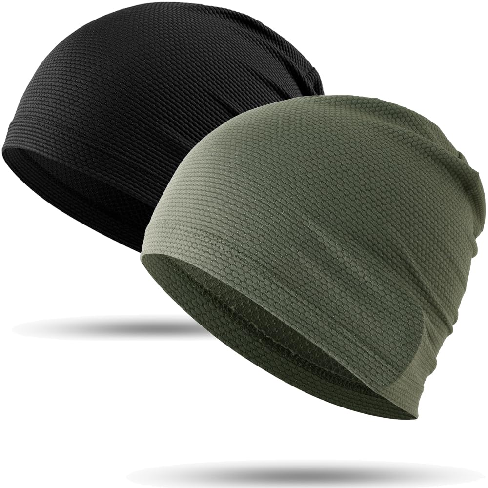 WTACTFUL 1Pack / 2 Pack Cooling Skull Caps for Men & Women - Breathable 3D Mesh Running Caps for Cycling, Gym & Summer