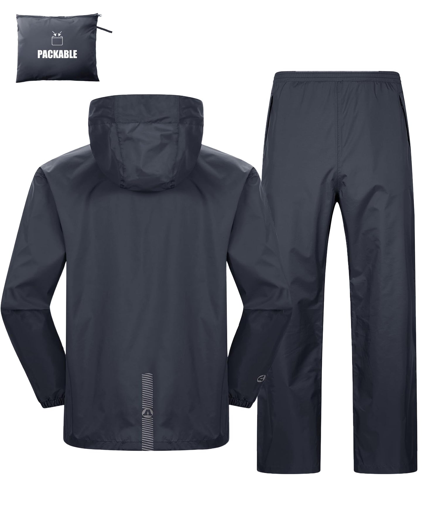 Outdoor Ventures Packable Rain Suit for Men Lightweight Waterproof Breathable Rain Gear for golf Rain Jacket Pants