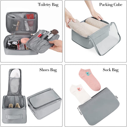 BAGAIL 8 Set Packing Cubes Luggage Packing Organizers for Travel Accessories-Jet Black