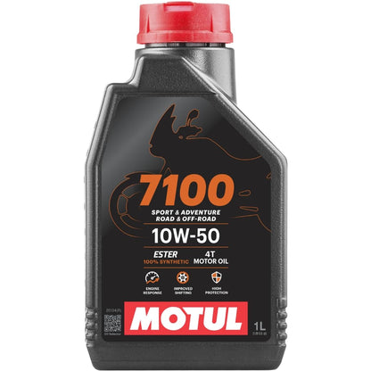 Motul 7100 4T 10W-40 Full Synthetic Motorcycle Oil - Ester Technology - API SP JASO MA2 Wet Clutch Safe - Engine and Gearbox Protection for Street Sport Adventure 4L