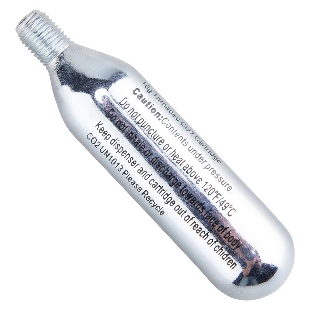 CXWXC 16g / 25g Threaded CO2 Cartridges or CO2 Inflator for Bike Tires - Cartridge for CO2 Inflator with Threaded Connection, CO2 Pump for Road and Mountain Bikes