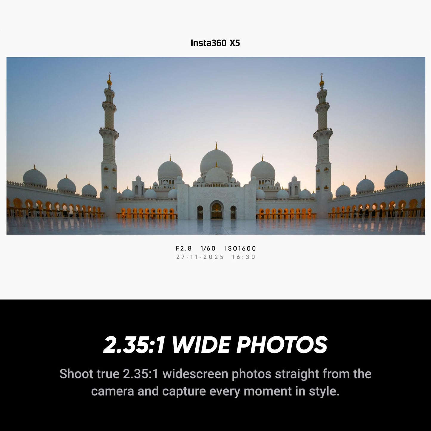 Insta360 X5 - Waterproof 8K 360° Action Camera, Leading Low Light, Invisible Selfie Stick Effect, Rugged and Replaceable Lens, 3-Hour Battery, Built-in Wind Guard, Stabilization, Triple AI Chip Design