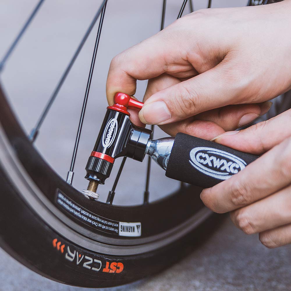 CXWXC 16g / 25g Threaded CO2 Cartridges or CO2 Inflator for Bike Tires - Cartridge for CO2 Inflator with Threaded Connection, CO2 Pump for Road and Mountain Bikes