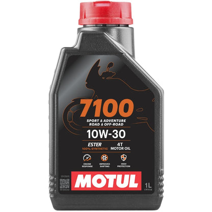 Motul 7100 4T 10W-40 Full Synthetic Motorcycle Oil - Ester Technology - API SP JASO MA2 Wet Clutch Safe - Engine and Gearbox Protection for Street Sport Adventure 4L