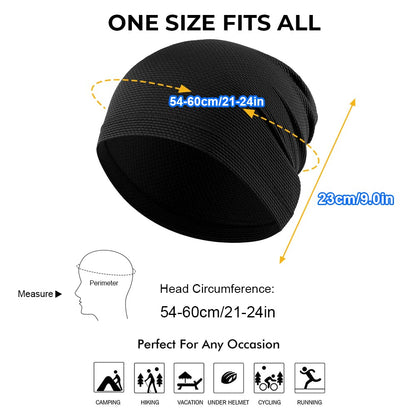WTACTFUL 1Pack / 2 Pack Cooling Skull Caps for Men & Women - Breathable 3D Mesh Running Caps for Cycling, Gym & Summer