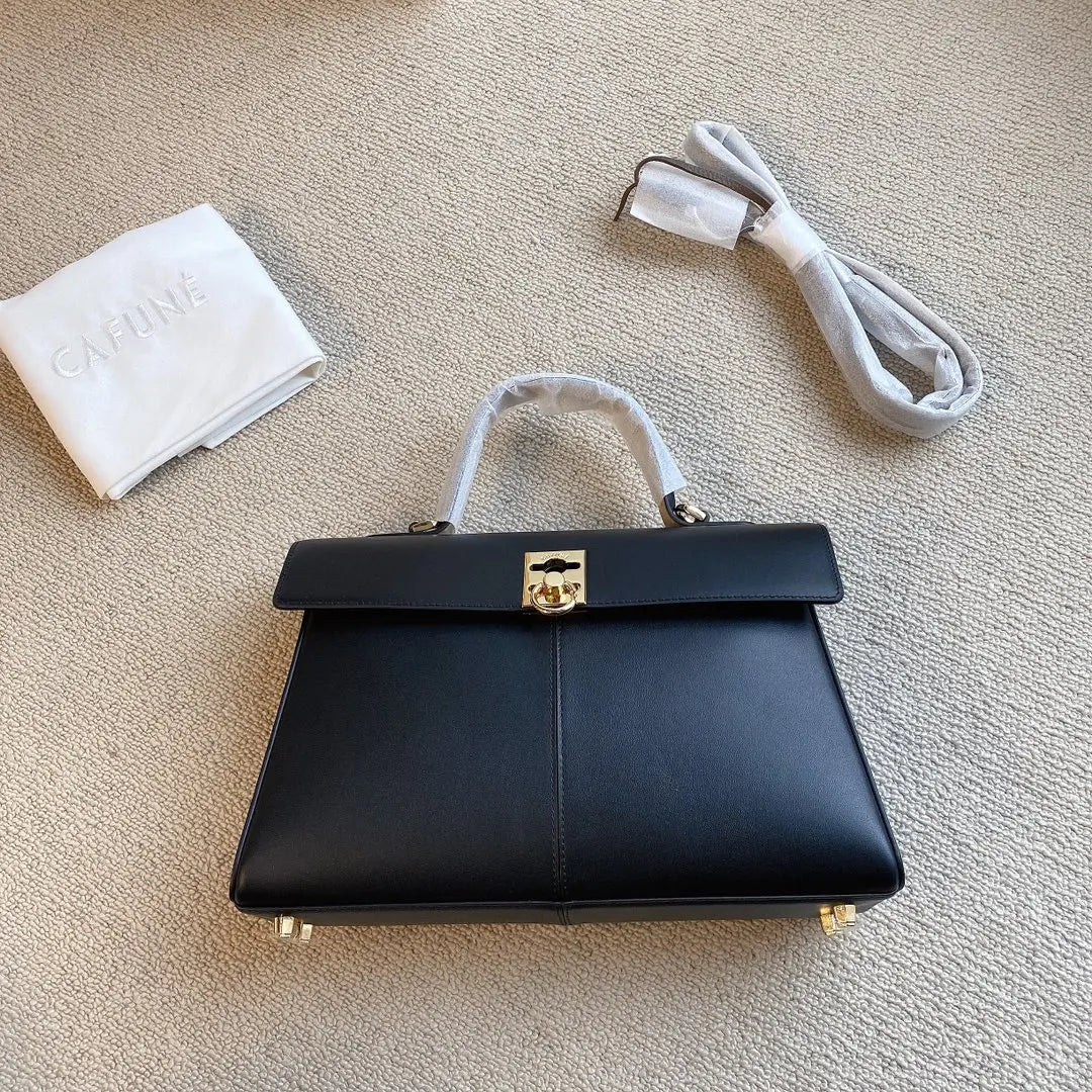Niche CAFUNE Ladies Leather CAFUNE Stance Wallet Shoulder Messenger Handbag Trapezoidal Bag