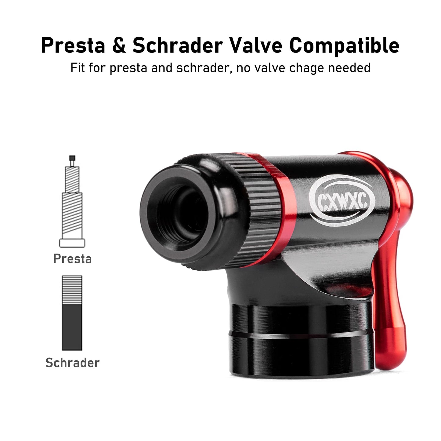 CO2 Inflator Kit with 16g/ 25g CO2 Cartridges - Presta & Schrader Valve Compatible - CO2 Bike Pump for Road and Mountain Bikes
