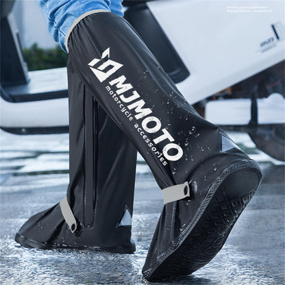Waterproof Motorcycle Boot Covers, Heavy Duty Rain Overshoes with Non-Slip Rubber Sole (Large)