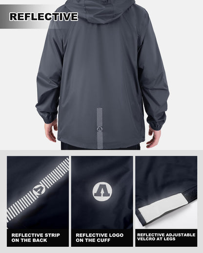 Outdoor Ventures Packable Rain Suit for Men Lightweight Waterproof Breathable Rain Gear for golf Rain Jacket Pants