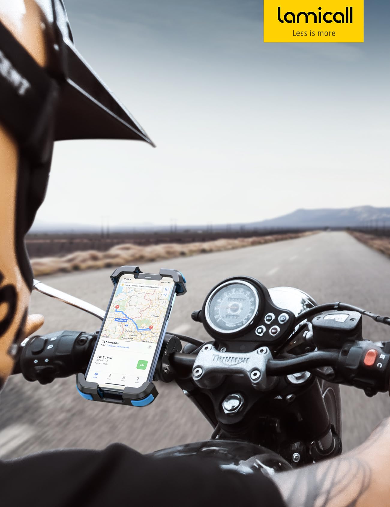 Lamicall Motorcycle Phone Mount, Bike Phone Holder - [Metal Lock] Upgrade Quick Install Bar Clip for Bicycle Scooter, Cell Phone Clamp Gifts for iPhone 17 16 15 Pro Max, Galaxy, 4.7-6.8" Phones