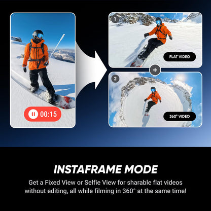 Insta360 X5 - Waterproof 8K 360° Action Camera, Leading Low Light, Invisible Selfie Stick Effect, Rugged and Replaceable Lens, 3-Hour Battery, Built-in Wind Guard, Stabilization, Triple AI Chip Design