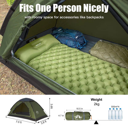 Night Cat Backpacking Tent for One 1 to 2 Persons Lightweight Waterproof Camping Hiking Tent for Adults Kids Scouts Easy Setup Single Layer 2.2x1.2m