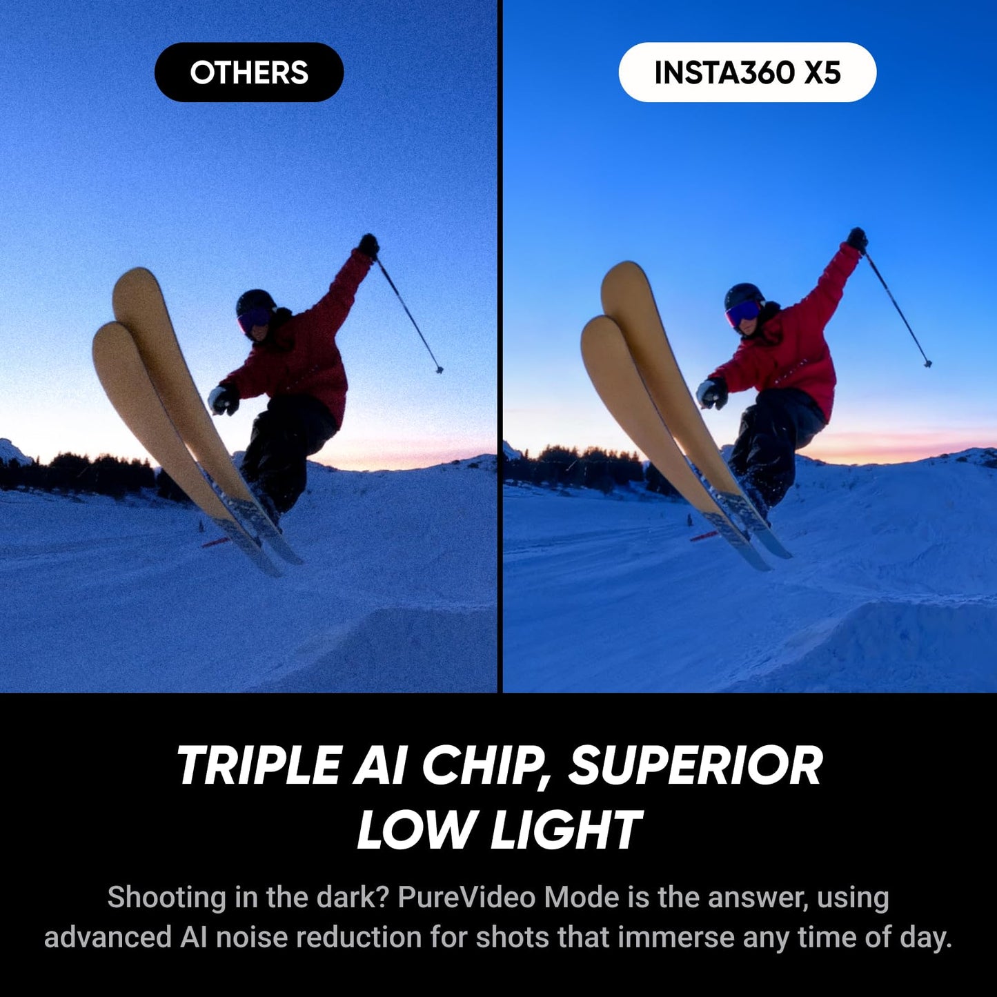 Insta360 X5 - Waterproof 8K 360° Action Camera, Leading Low Light, Invisible Selfie Stick Effect, Rugged and Replaceable Lens, 3-Hour Battery, Built-in Wind Guard, Stabilization, Triple AI Chip Design
