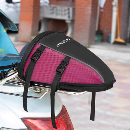 MOSISO Motorcycle Tail Bag Multifunctional Waterproof Polyester Storage Saddle Bag, 10L Outdoor Sports Motorbike Rear Seat Light Tank Handbag Tool Carry Pouch with Shoulder Strap, Black