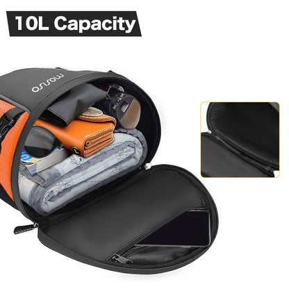 MOSISO Motorcycle Tail Bag Multifunctional Waterproof Polyester Storage Saddle Bag, 10L Outdoor Sports Motorbike Rear Seat Light Tank Handbag Tool Carry Pouch with Shoulder Strap, Black