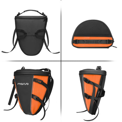 MOSISO Motorcycle Tail Bag Multifunctional Waterproof Polyester Storage Saddle Bag, 10L Outdoor Sports Motorbike Rear Seat Light Tank Handbag Tool Carry Pouch with Shoulder Strap, Black