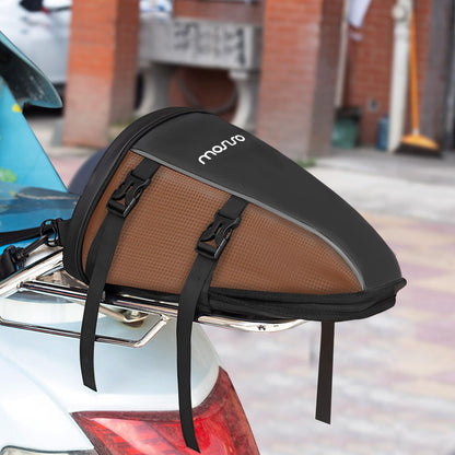 MOSISO Motorcycle Tail Bag Multifunctional Waterproof Polyester Storage Saddle Bag, 10L Outdoor Sports Motorbike Rear Seat Light Tank Handbag Tool Carry Pouch with Shoulder Strap, Black