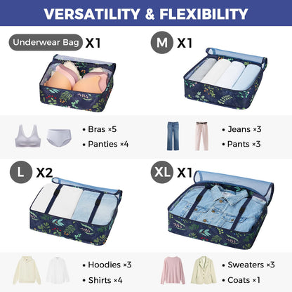 BAGAIL 8 Set Packing Cubes Luggage Packing Organizers for Travel Accessories-Jet Black